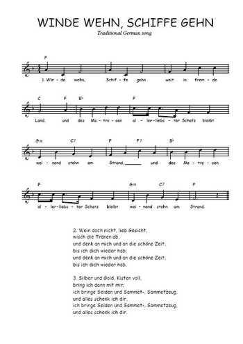 Winde wehn, Schiffe gehn
